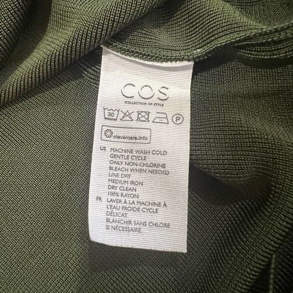COS hunter green  rayon blouse size XS - Picture 7 of 8